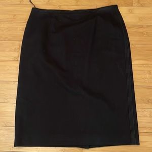 CALVIN KLEIN Europe Black Wool Cashmere Pencil Skirt 10 Made in Italy